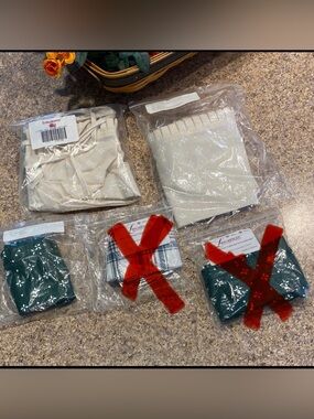 3 Longaberger Fabric Liners-Bags Marked Med Chore,Flower Pot and Tea Liners ONLY